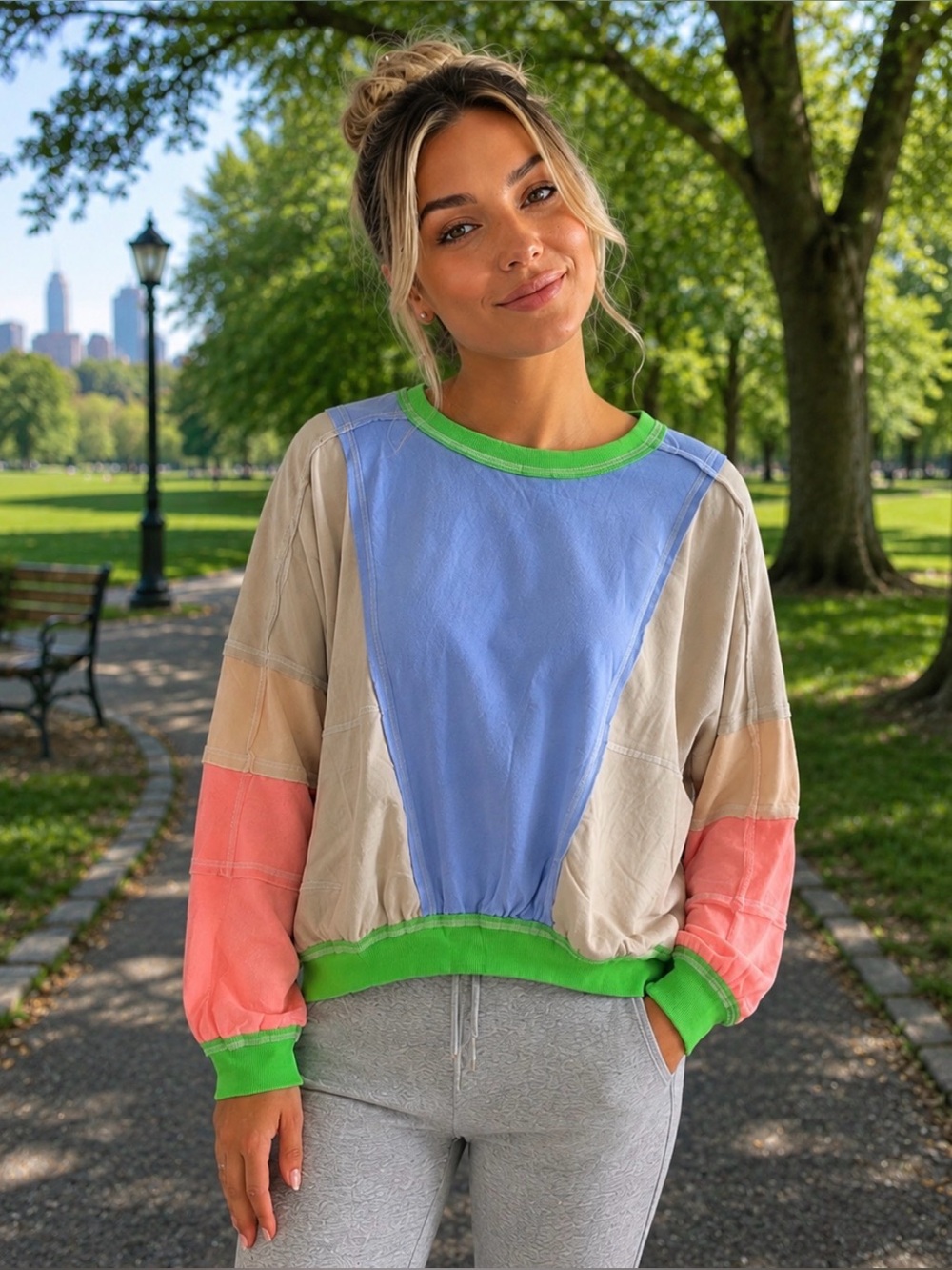 #287 ⭐️BIBI CLOR BLOCK SWEATSHIRT